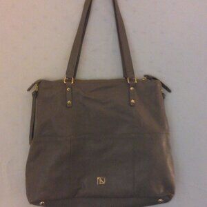 Kooba Taupe Pebbled Leather Everette Tote Shoulder Bag